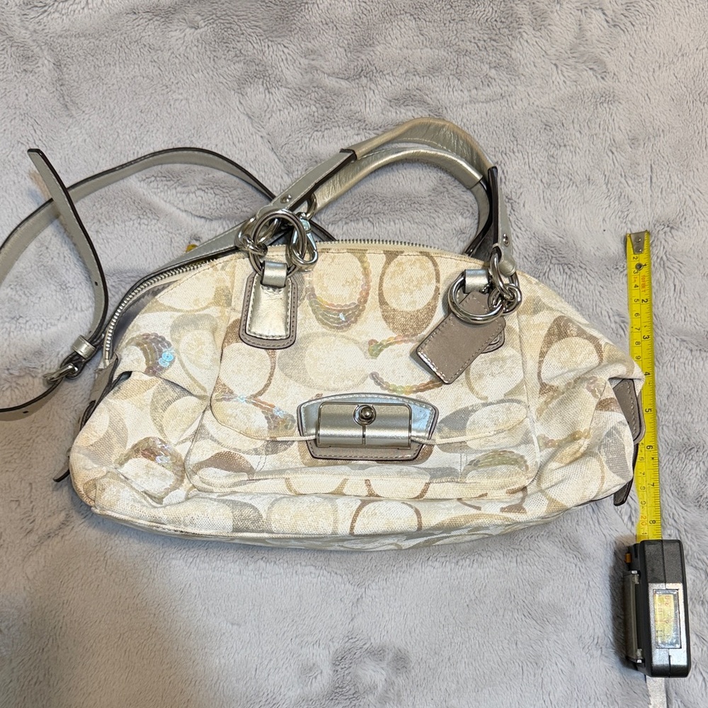 Coach Cream and Gray Women's Satchel